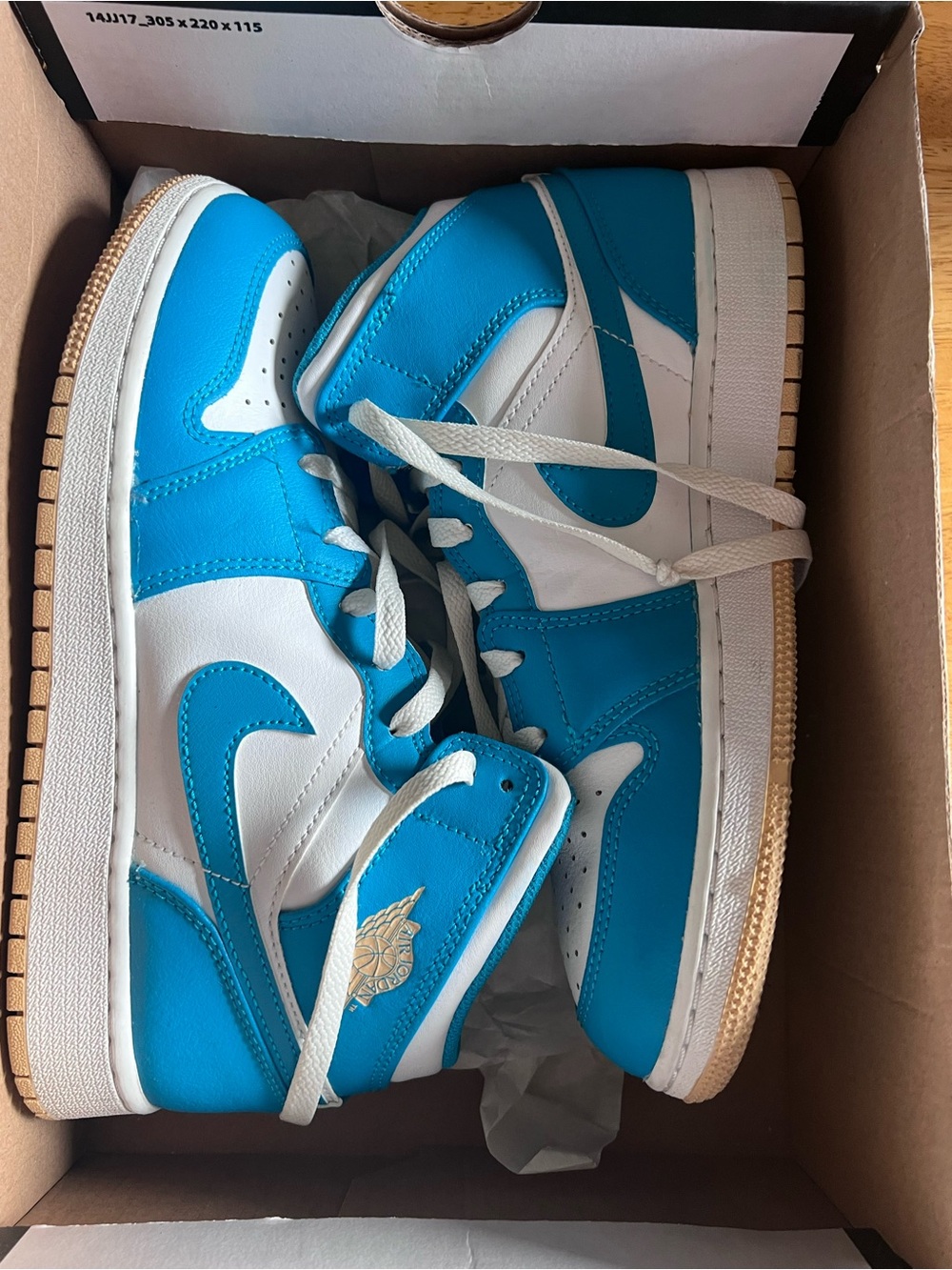 Nike Kids High-Top Sneakers in Blue and White